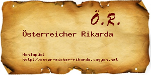 Österreicher Rikarda névjegykártya